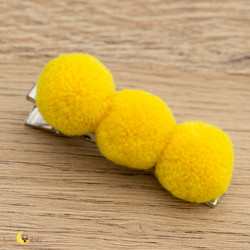 Gancho pompom amarelo