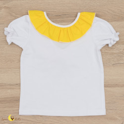 Camisola gola amarelo sem costas com laço