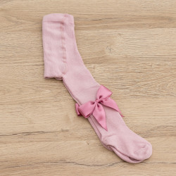 Collants Rosa velho c/ Laço Cetim