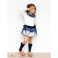 Conjunto Saia-cueca C/renda Blue