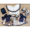 Conjunto Saia-cueca Azul /Flores