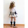 Conjunto Saia-cueca Azul /Flores