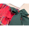 Conjunto Saia-cueca xadrez c/renda vermelho